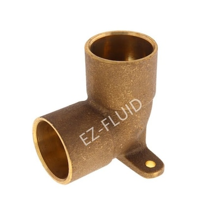 Ez-Fluid 1/2inC x C Drop Ear Elbow 90 Copper Brass EZDEC90